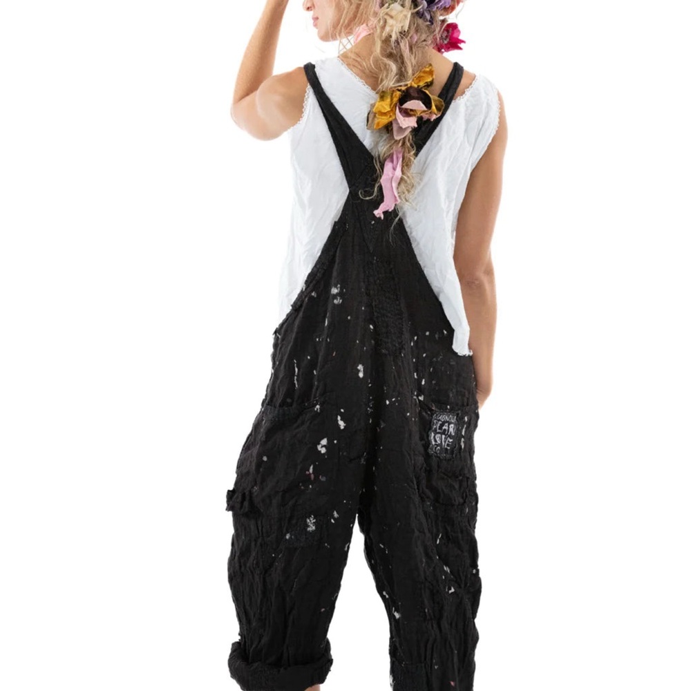 Magnolia Pearl Black Peace Women's Overalls - Picture 4 of 9